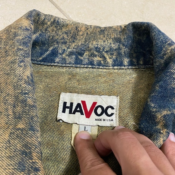 Havoc VINTAGE Cowgirl Denim Jean Jacket Fringes - Picture 4 of 12